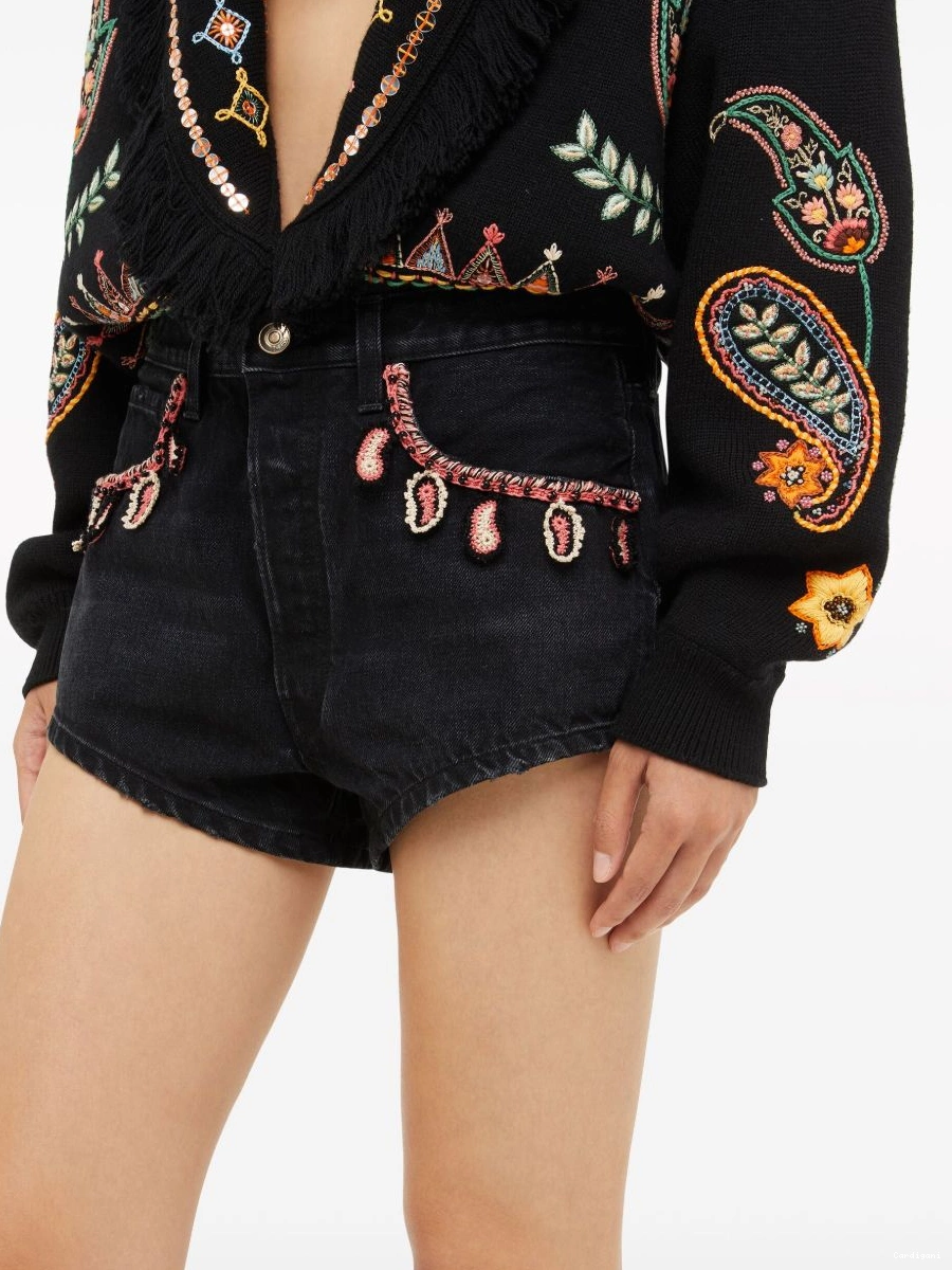 Cheap denim Women shorts embroidered Energy Alanui Inner 0803